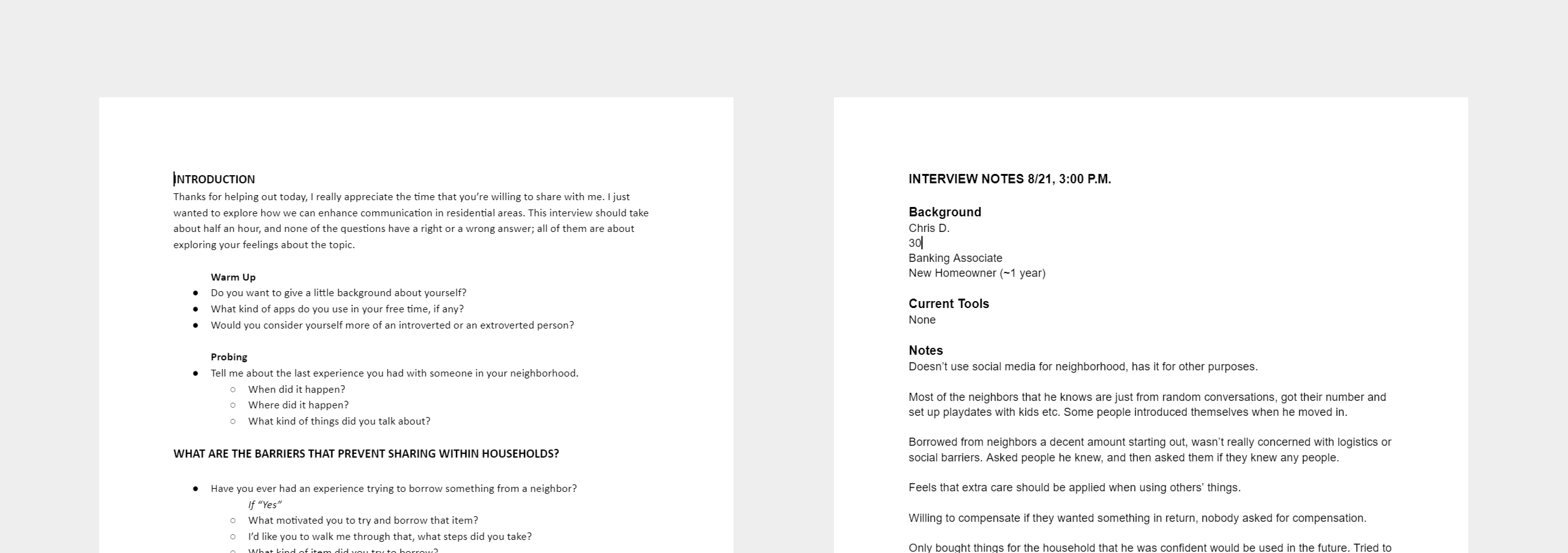 Affinity map of survey and interview findings